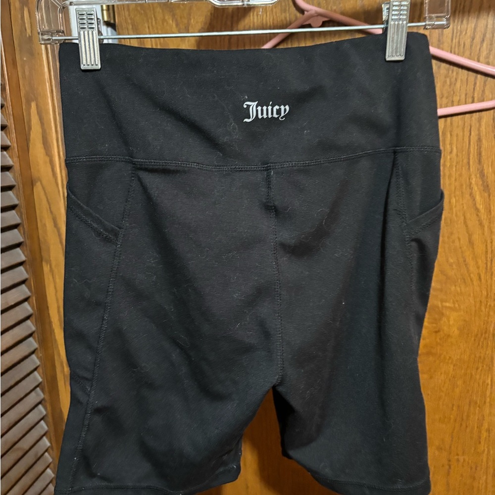 Juicy Couture Black Bike Shorts with Stretchy Fit